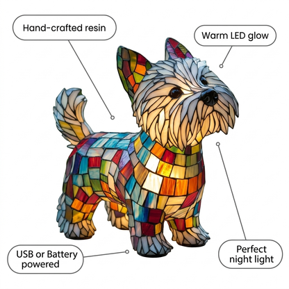 West Highland Terrier LED Mosaic Night Light - Resin Animal Lamp