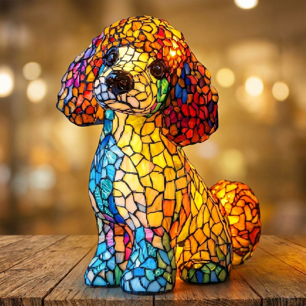 Teddy LED Mosaic Night Light - Resin Animal Lamp