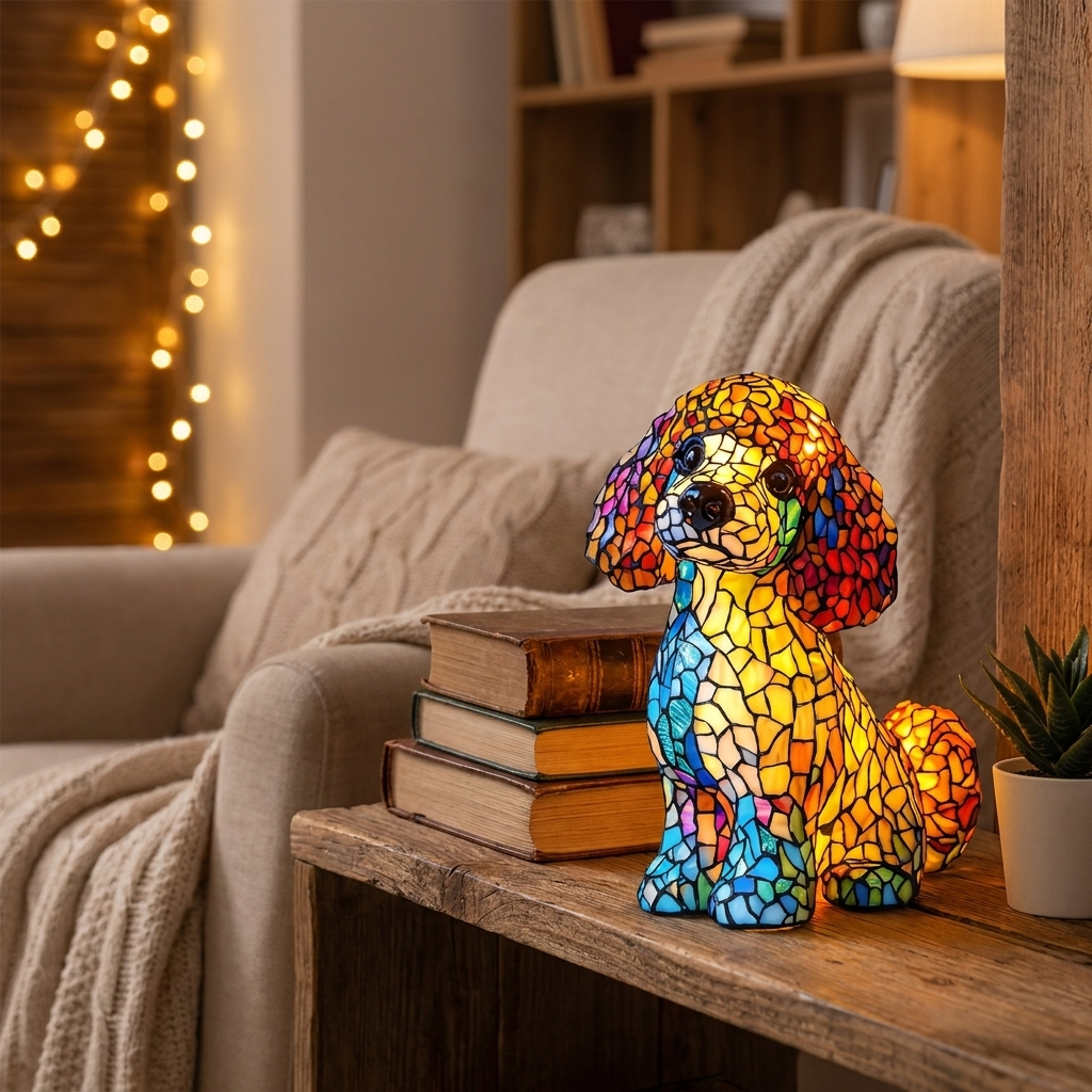 Teddy LED Mosaic Night Light - Resin Animal Lamp