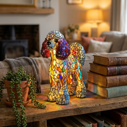 Poodle LED Mosaic Night Light - Resin Animal Lamp