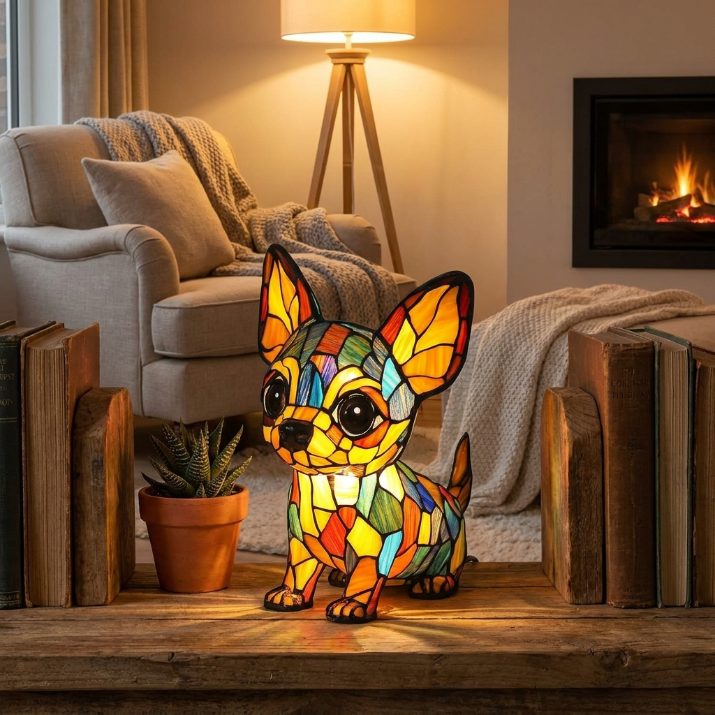 Chihuahua LED Mosaic Night Light - Resin Animal Lamp