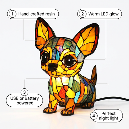 Chihuahua LED Mosaic Night Light - Resin Animal Lamp