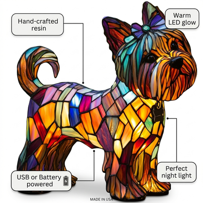 Yorkshire Terrier LED Mosaic Night Light - Resin Animal Lamp