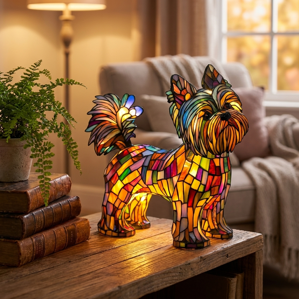 Yorkshire Terrier Type B LED Mosaic Night Light - Resin Animal Lamp