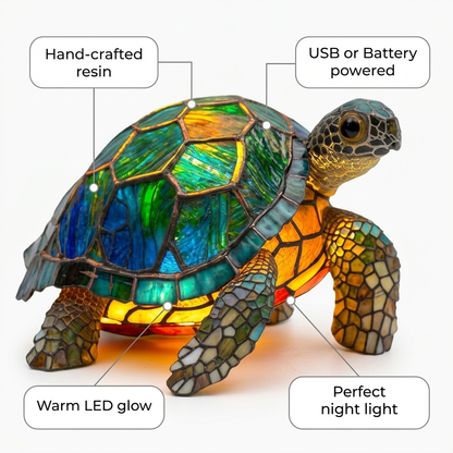 Turtle LED Mosaic Night Light - Resin Animal Lamp