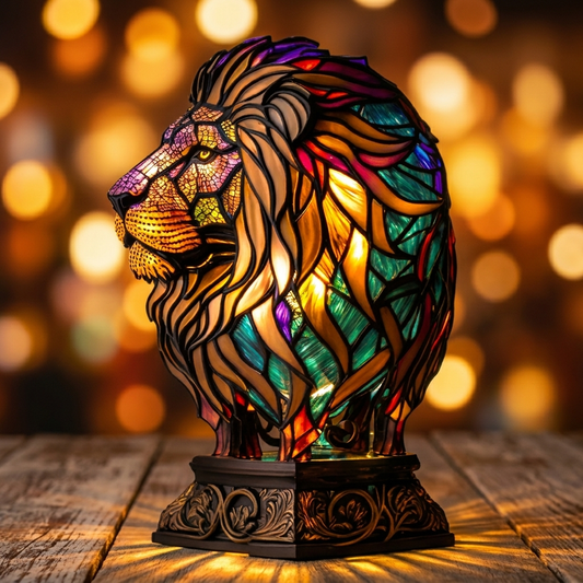 lion led mosaic night