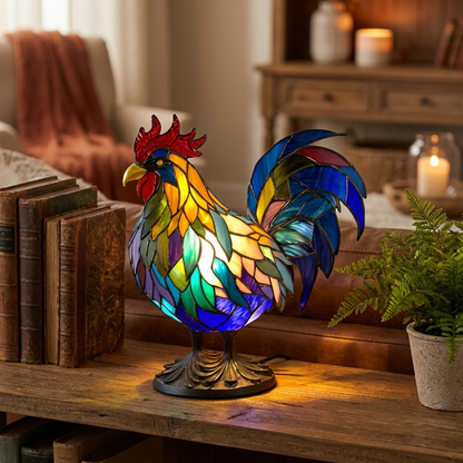 Rooster LED Mosaic Night Light - Resin Animal Lamp