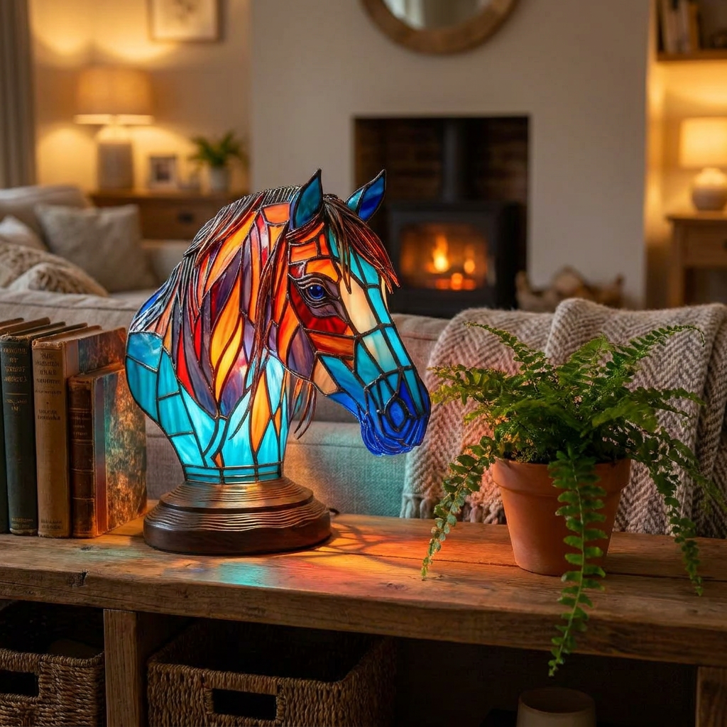 Horse LED Mosaic Night Light - Resin Animal Lamp