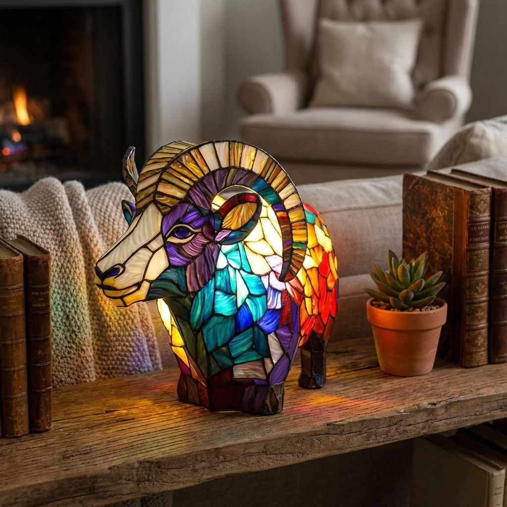 Goat LED Mosaic Night Light - Resin Animal Lamp