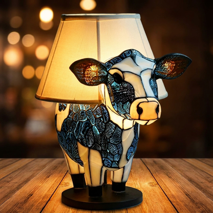 Cow LED Mosaic Night Light - Resin Animal Lamp