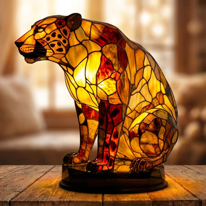 Leopard LED Mosaic Night Light - Resin Animal Lamp