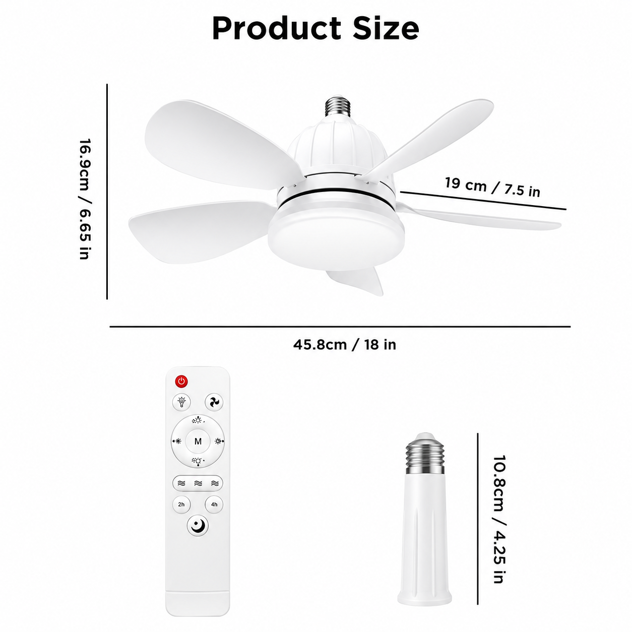 Worvane 2-in-1 socket ceiling fan E26 E27 installs in minutes no wiring no tools needed