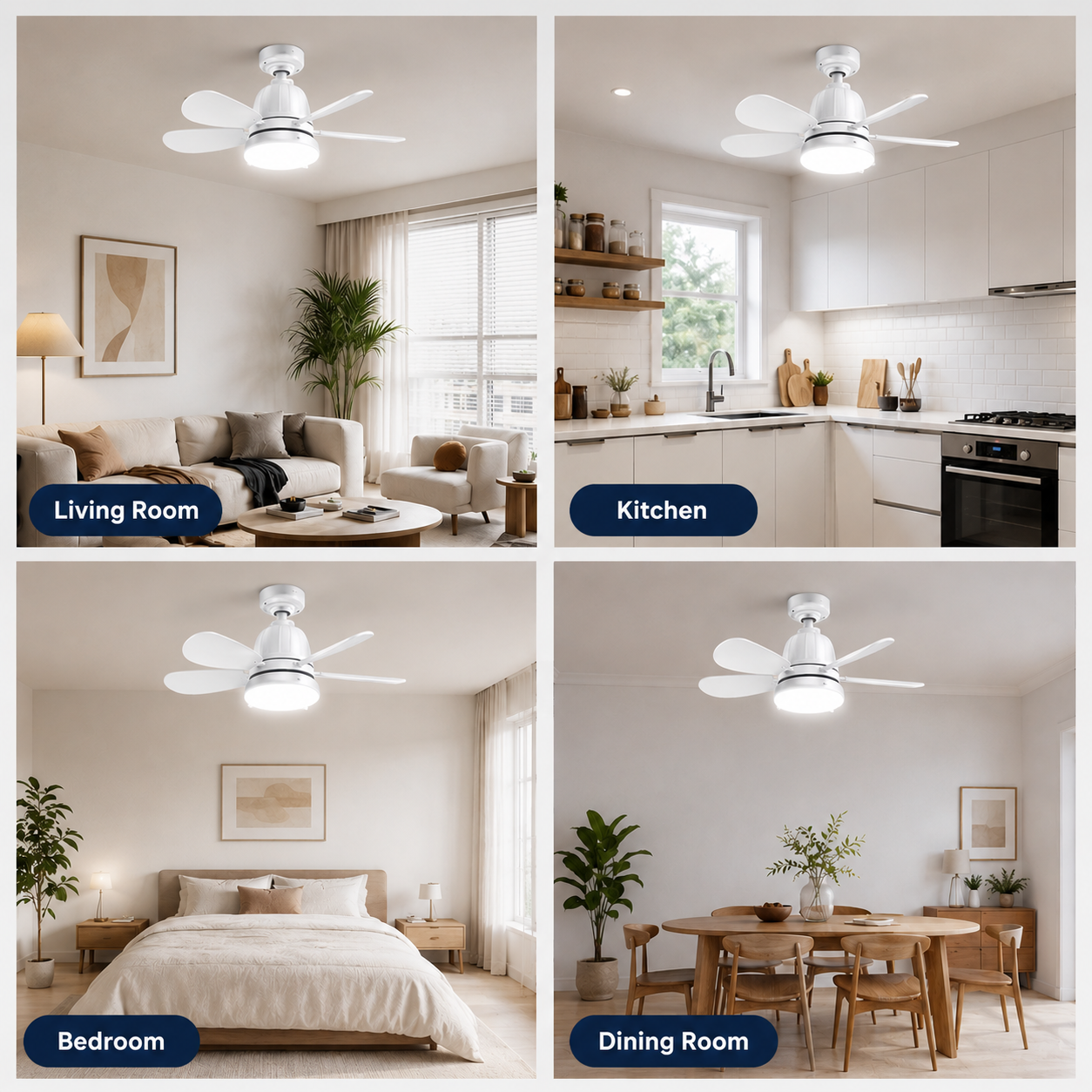 Worvane socket ceiling fan black LED light E26 E27 screw-in remote control included